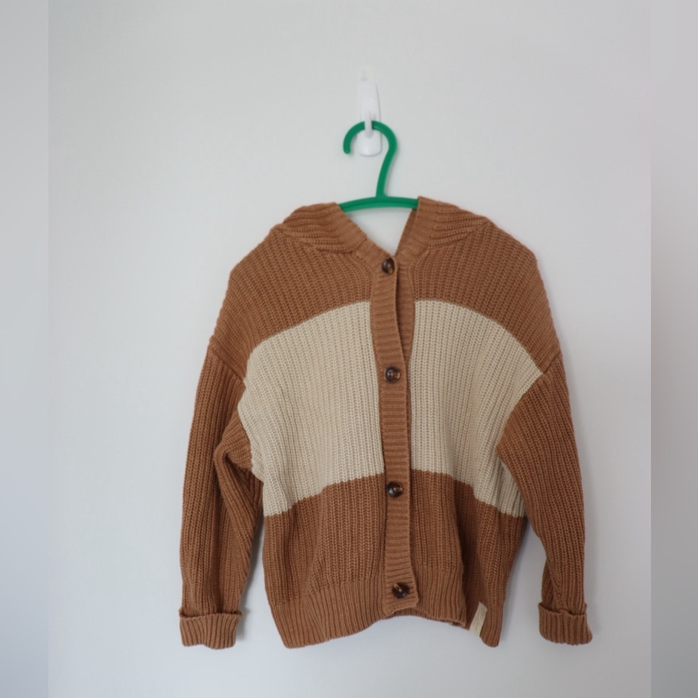 Jax & Lennon neutral knit hoodie 2/3Y